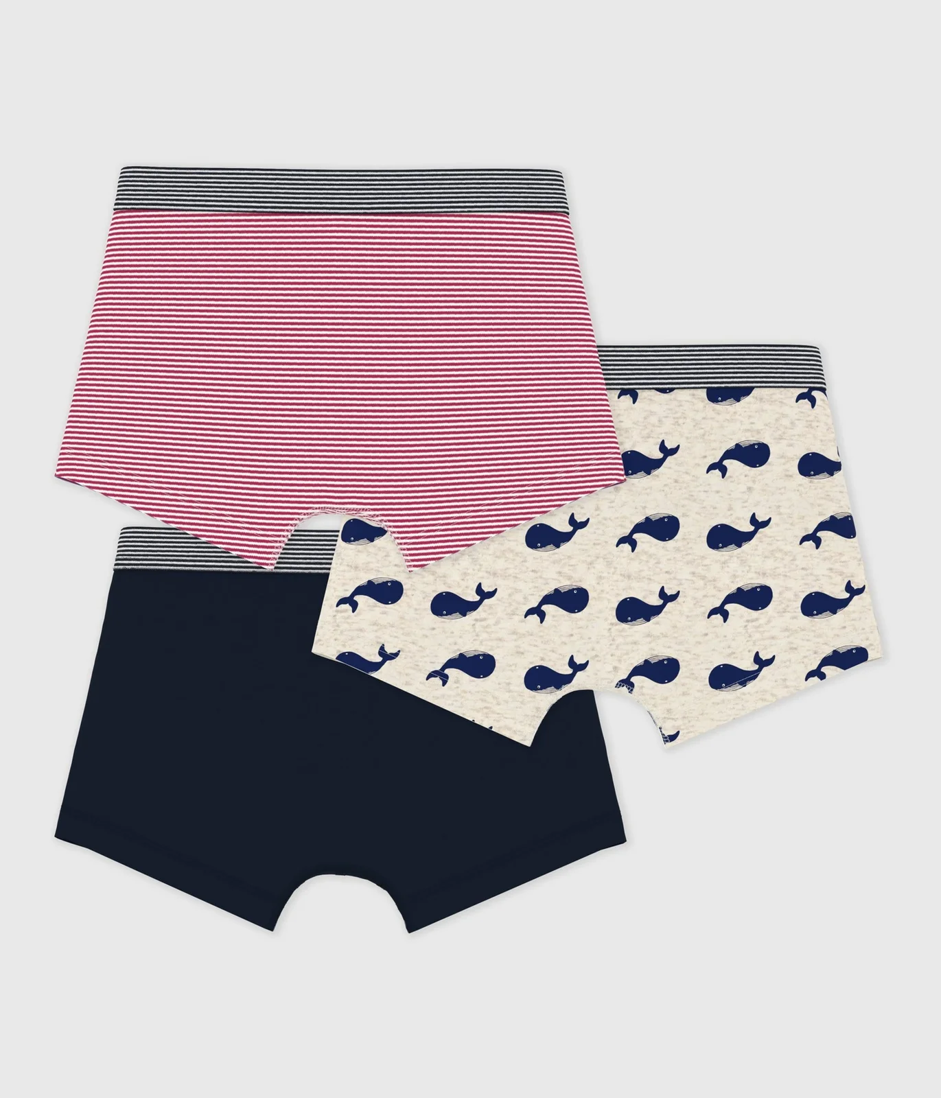 Children's whale-print cotton boxers - 3-Pack