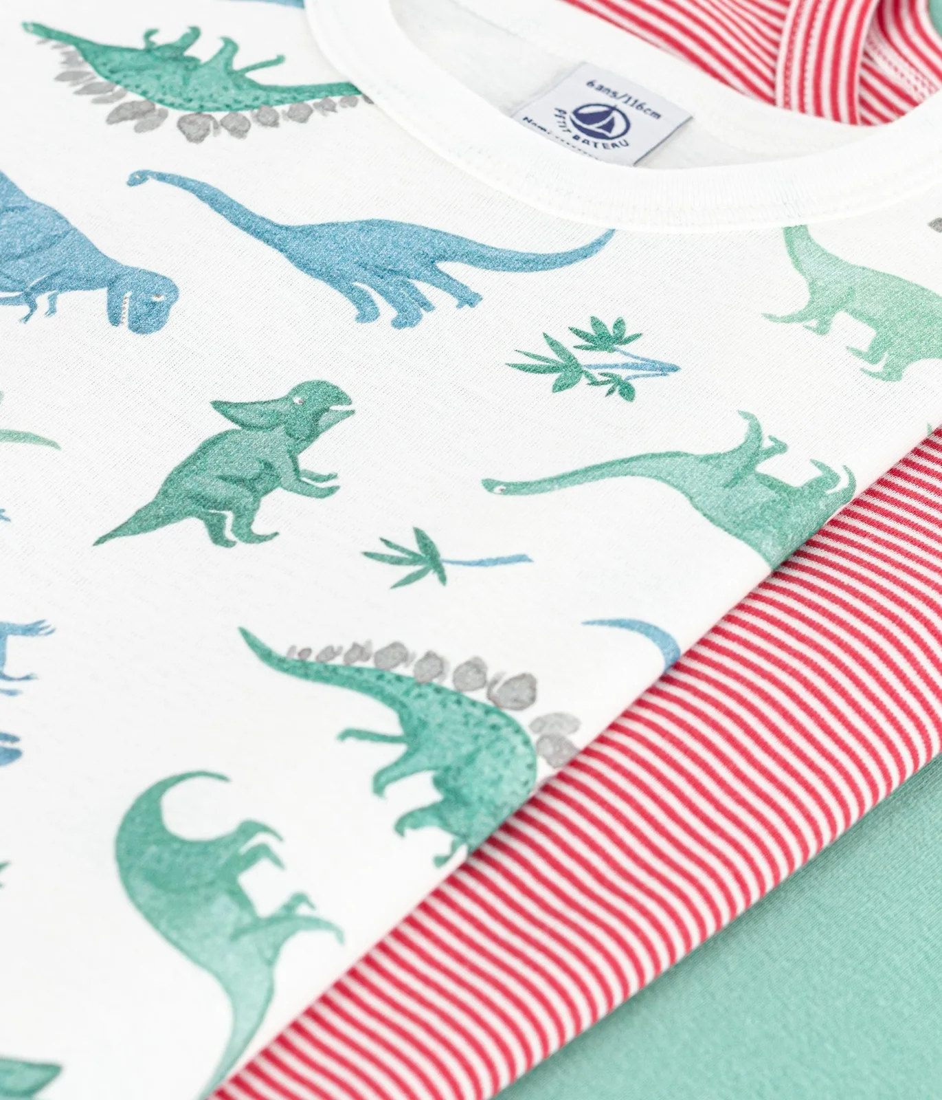 Children's short-sleeved cotton dinosaur T-shirts - 3-Pack