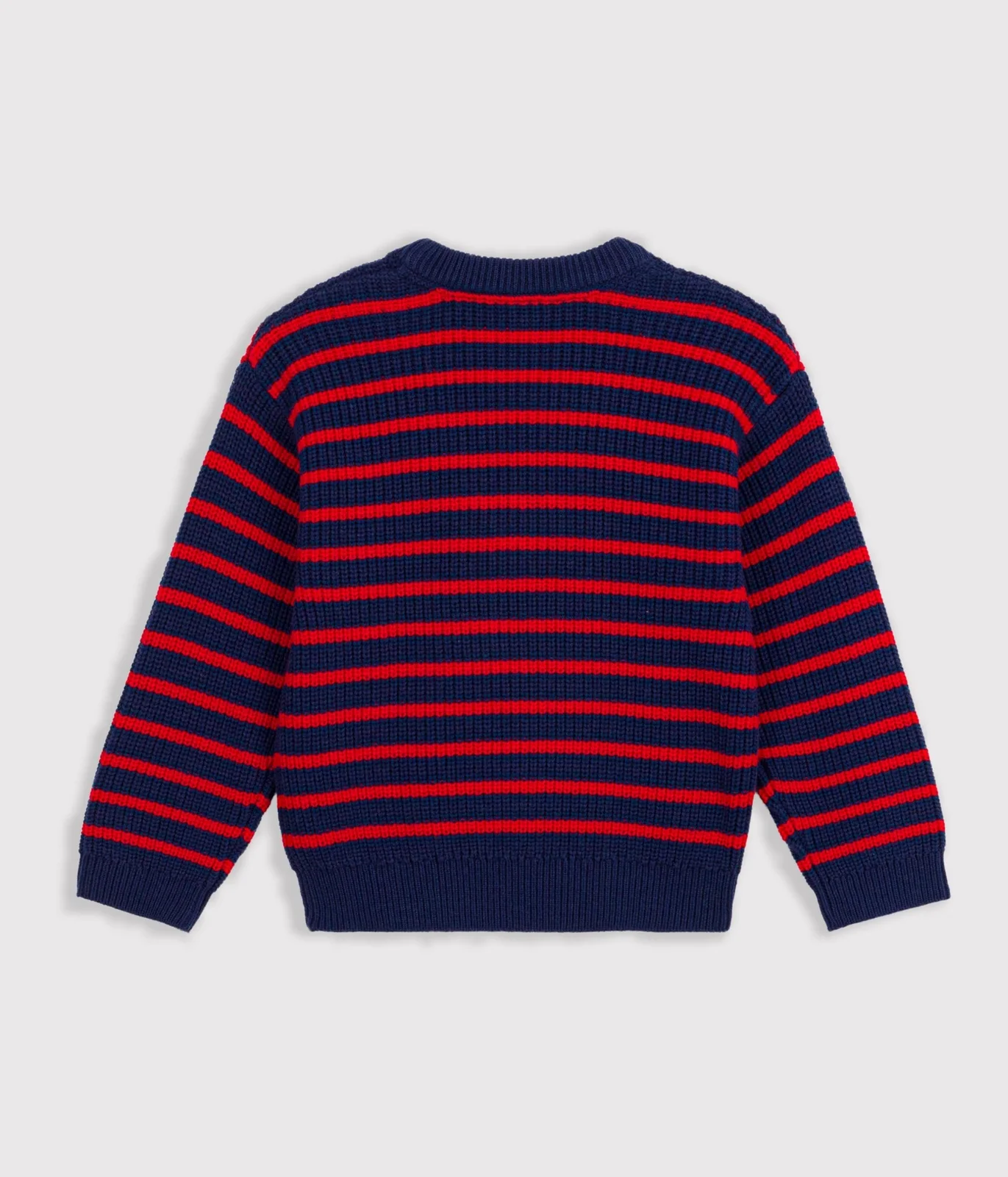 Children's stripy jumper in wool and cotton