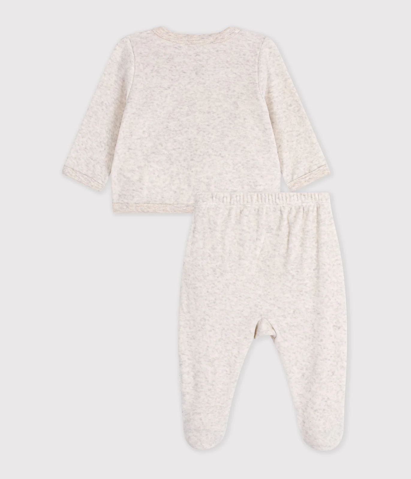 Babies' outfit in plain cotton with embroidery on the chest