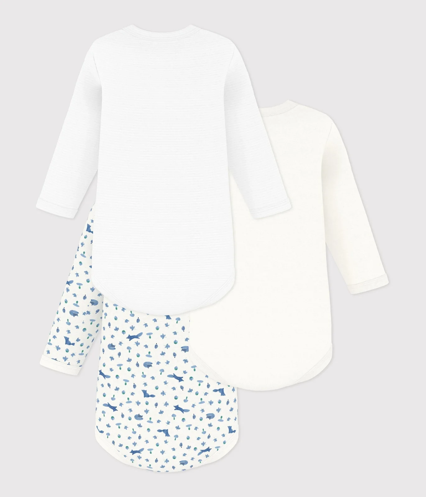 Pack of long-sleeved fox print cotton bodies for babies