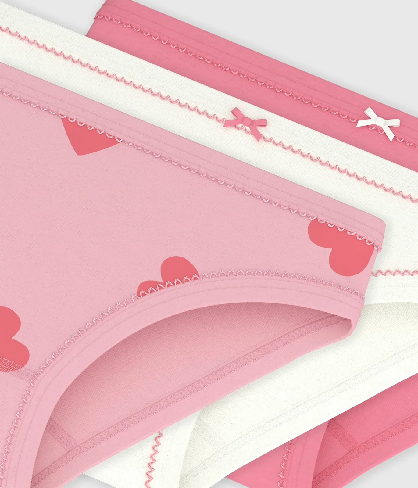 Pack of children's heart-print cotton pants