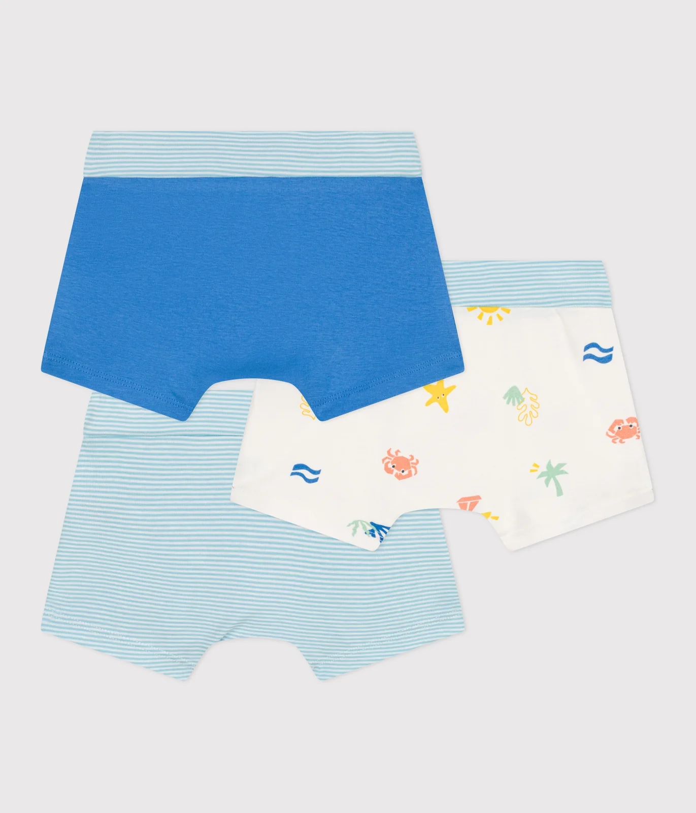 Children's printed cotton boxers with a covered waistband - 3-Pack