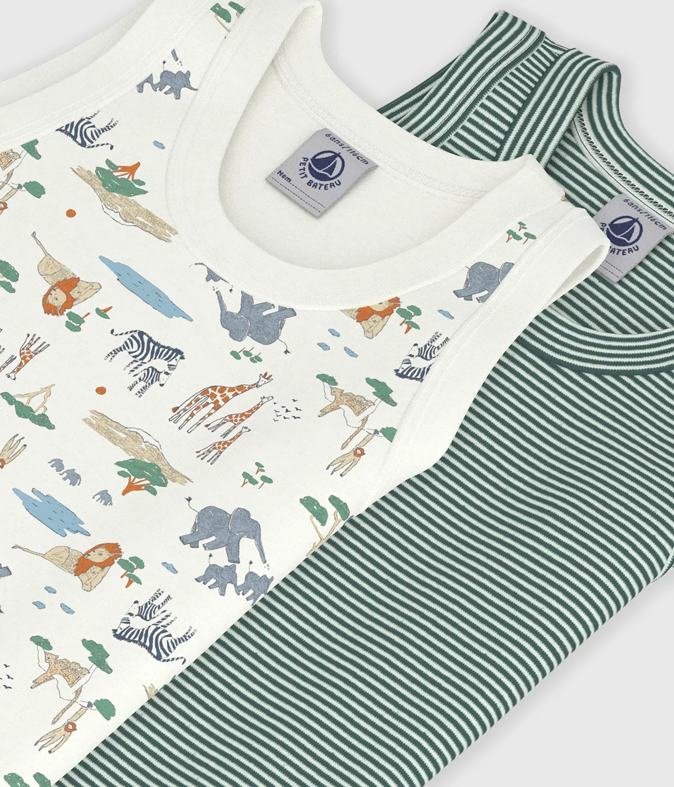 Pack of children's savannah print cotton tank tops