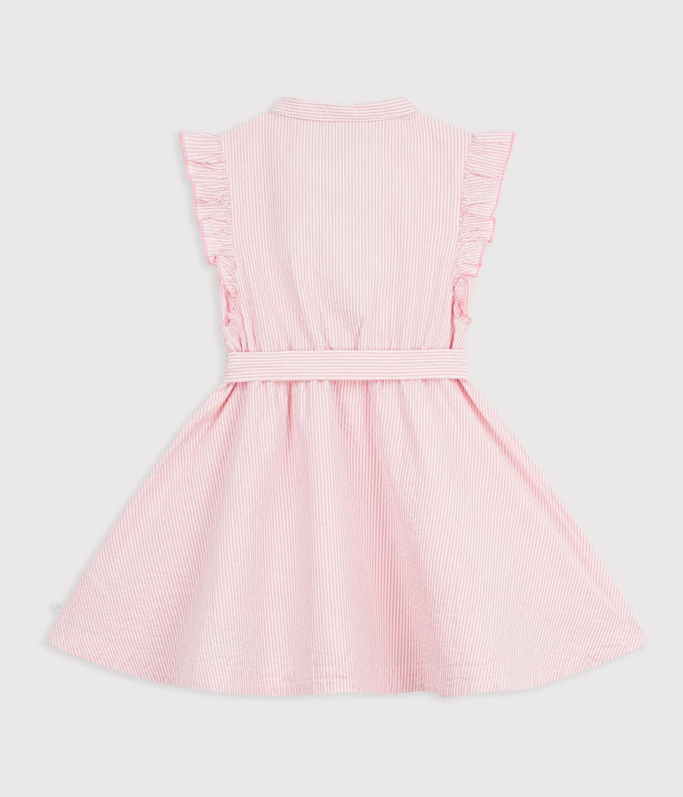 Children's short-sleeved stripy poplin dress