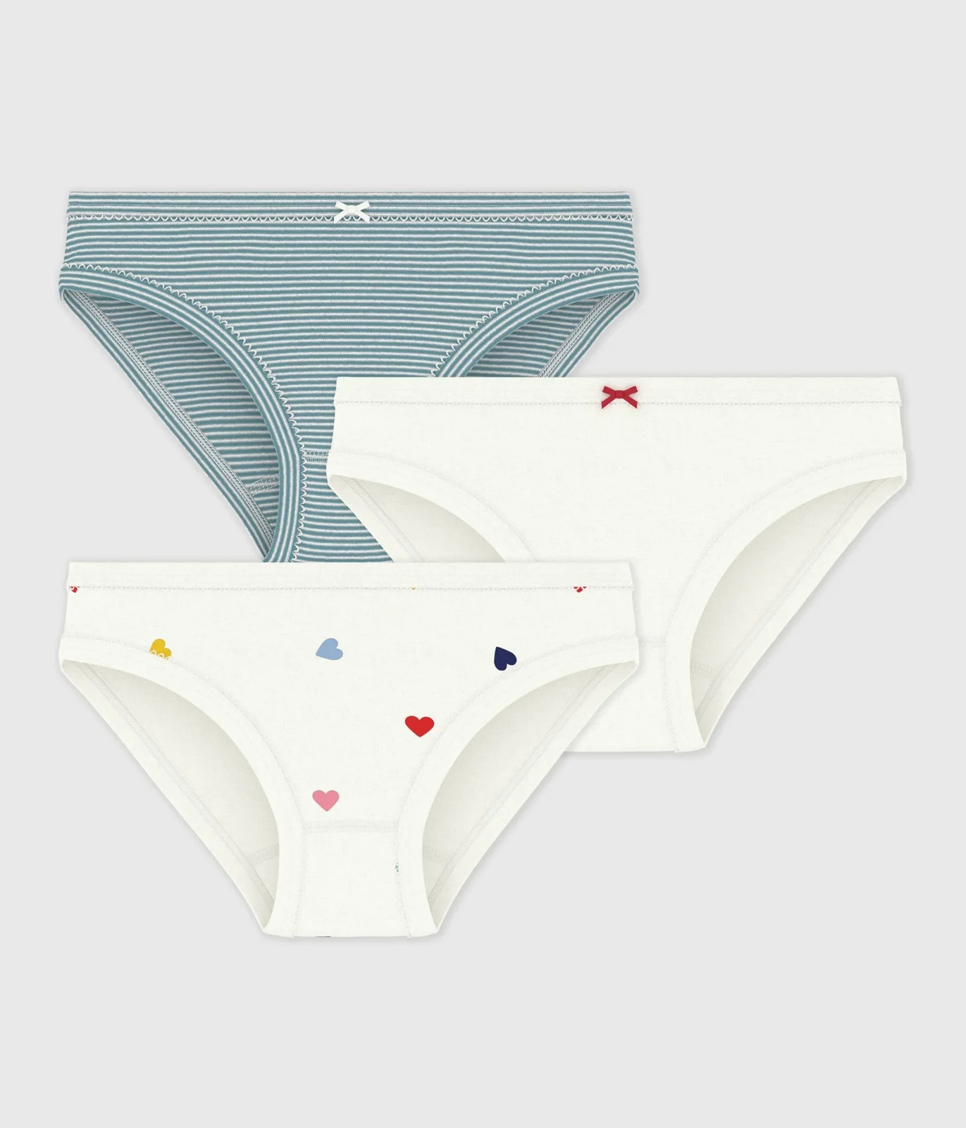 Pack of children's heart-print cotton pants