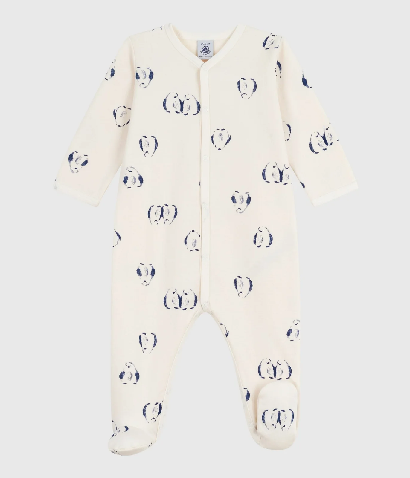 Babies' floral-print brushed fleece pyjamas with a petal collar