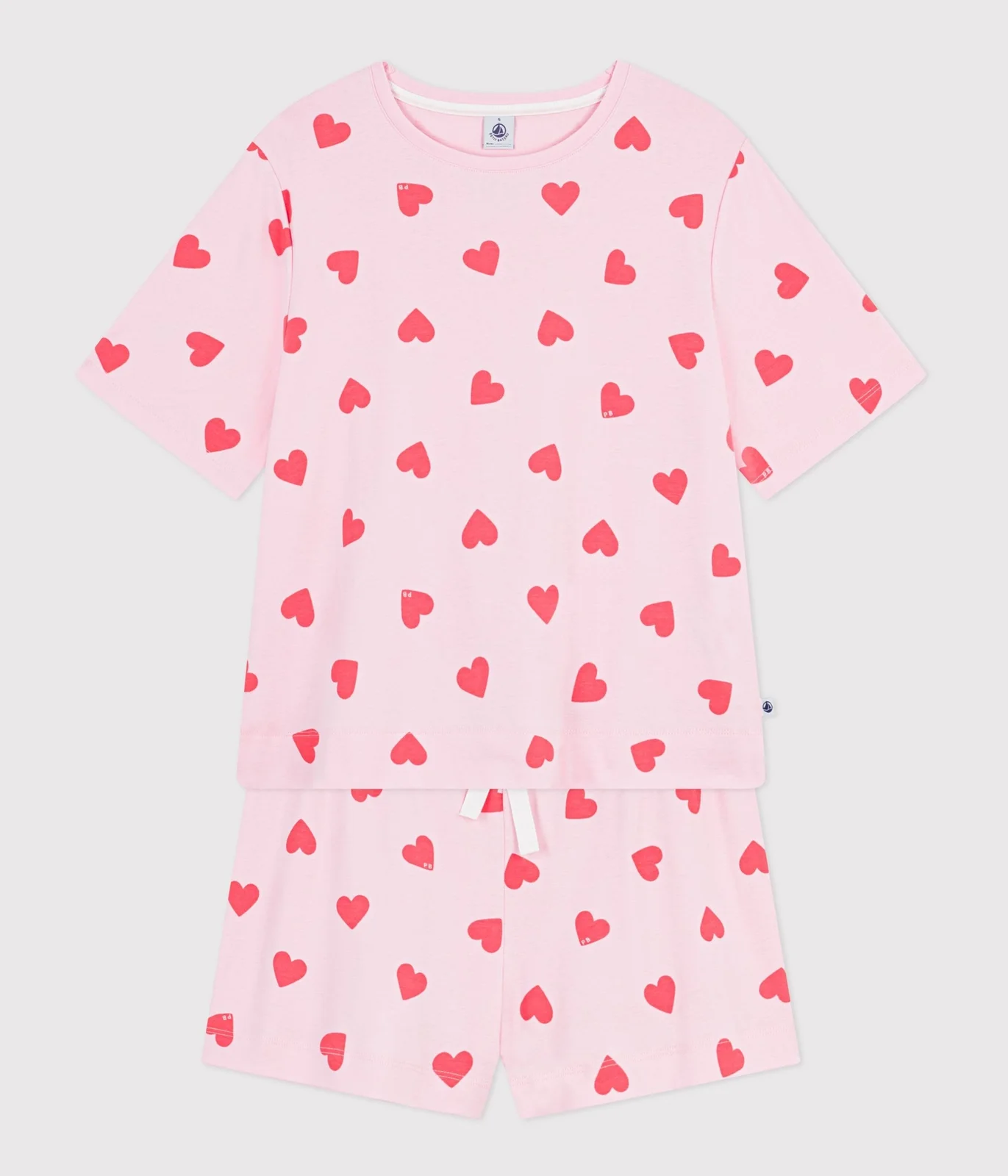 Women's short heart print cotton pyjamas