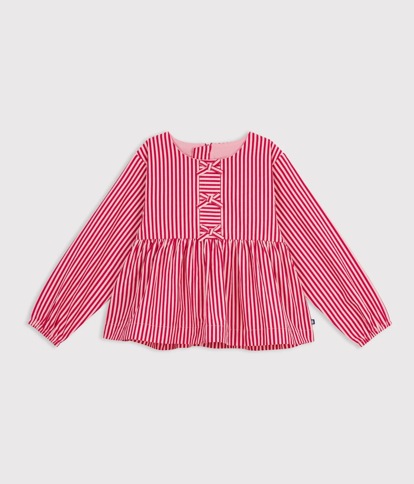 Children's long-sleeved stripy cotton blouse