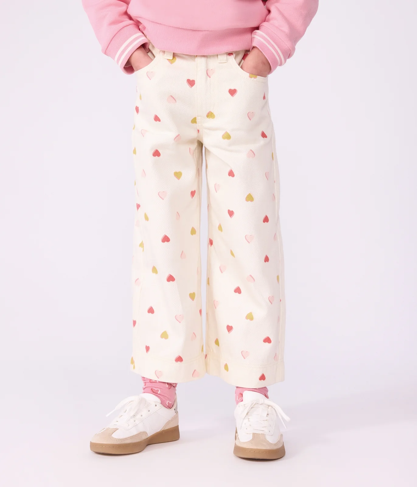Children's wide-leg cotton trousers