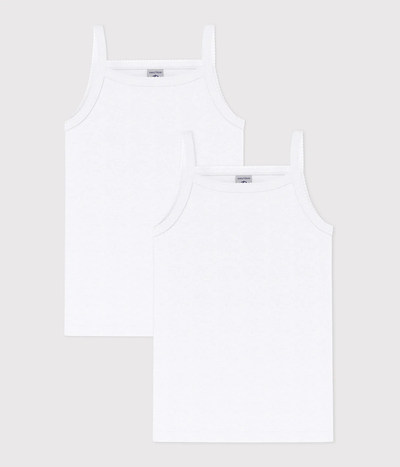 Pack of solid cotton camisoles for children