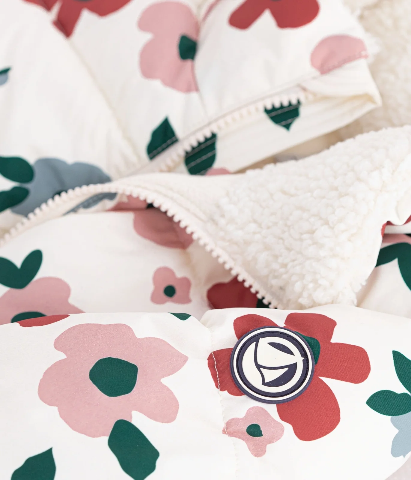 Children's floral pattern puffer jacket