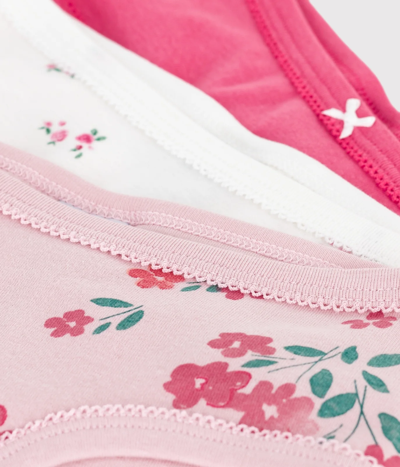 Pack of children's high-waisted floral-print cotton pants