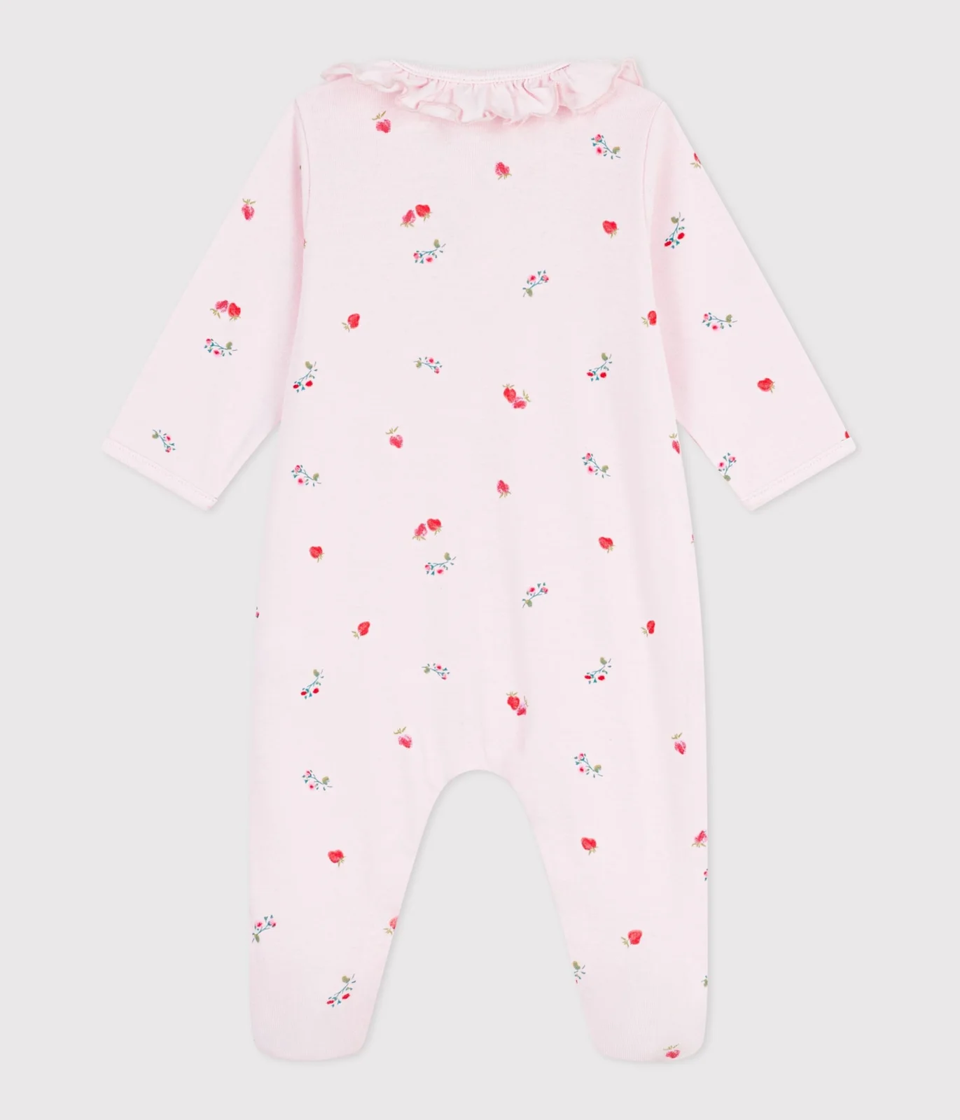 Babies' floral cotton pyjama suit with a collar
