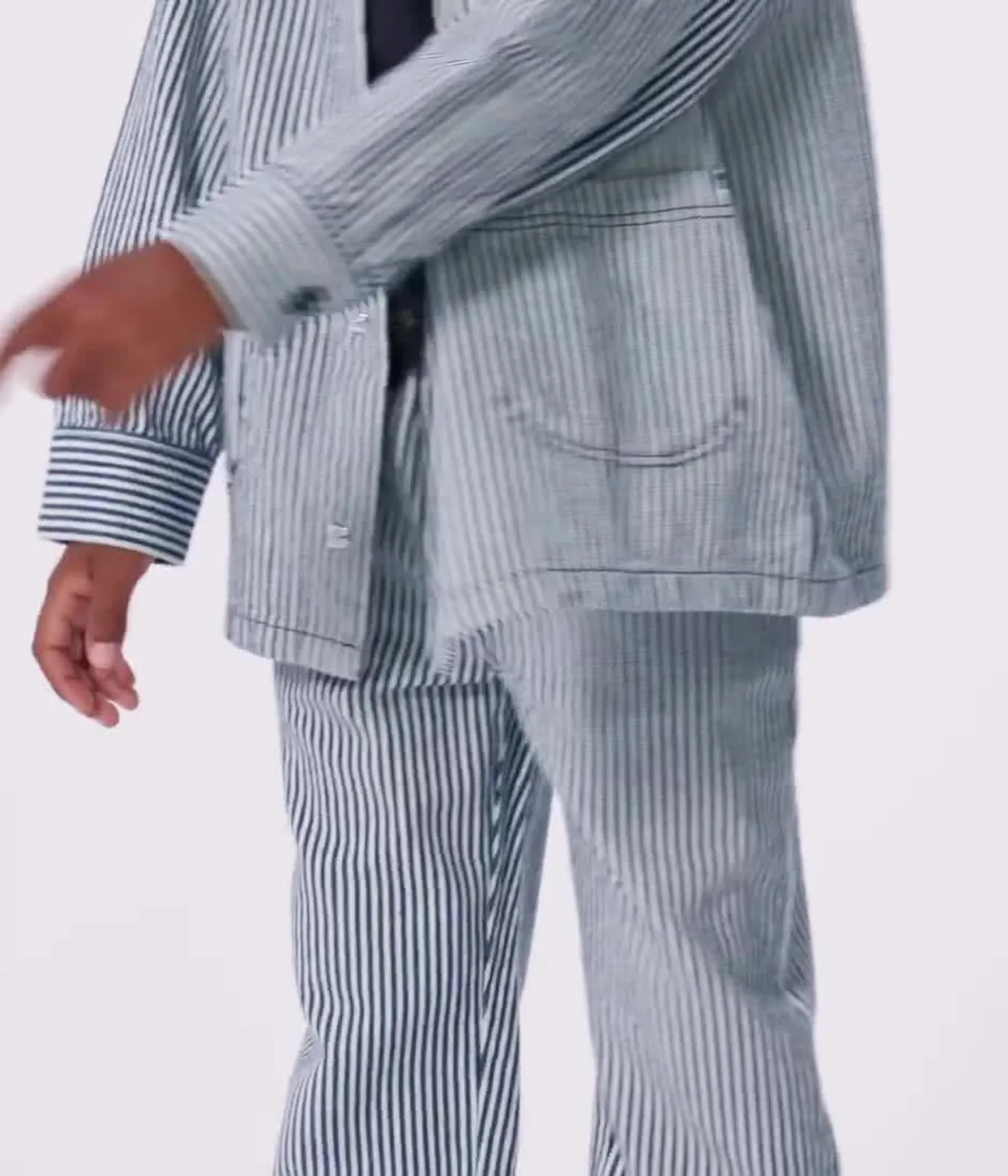 Children's stripy cotton trousers