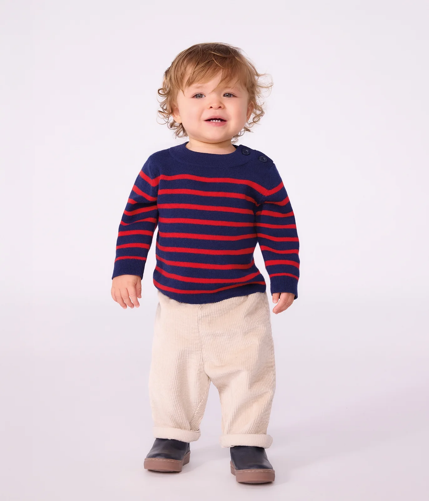 Babies' plain corduroy trousers