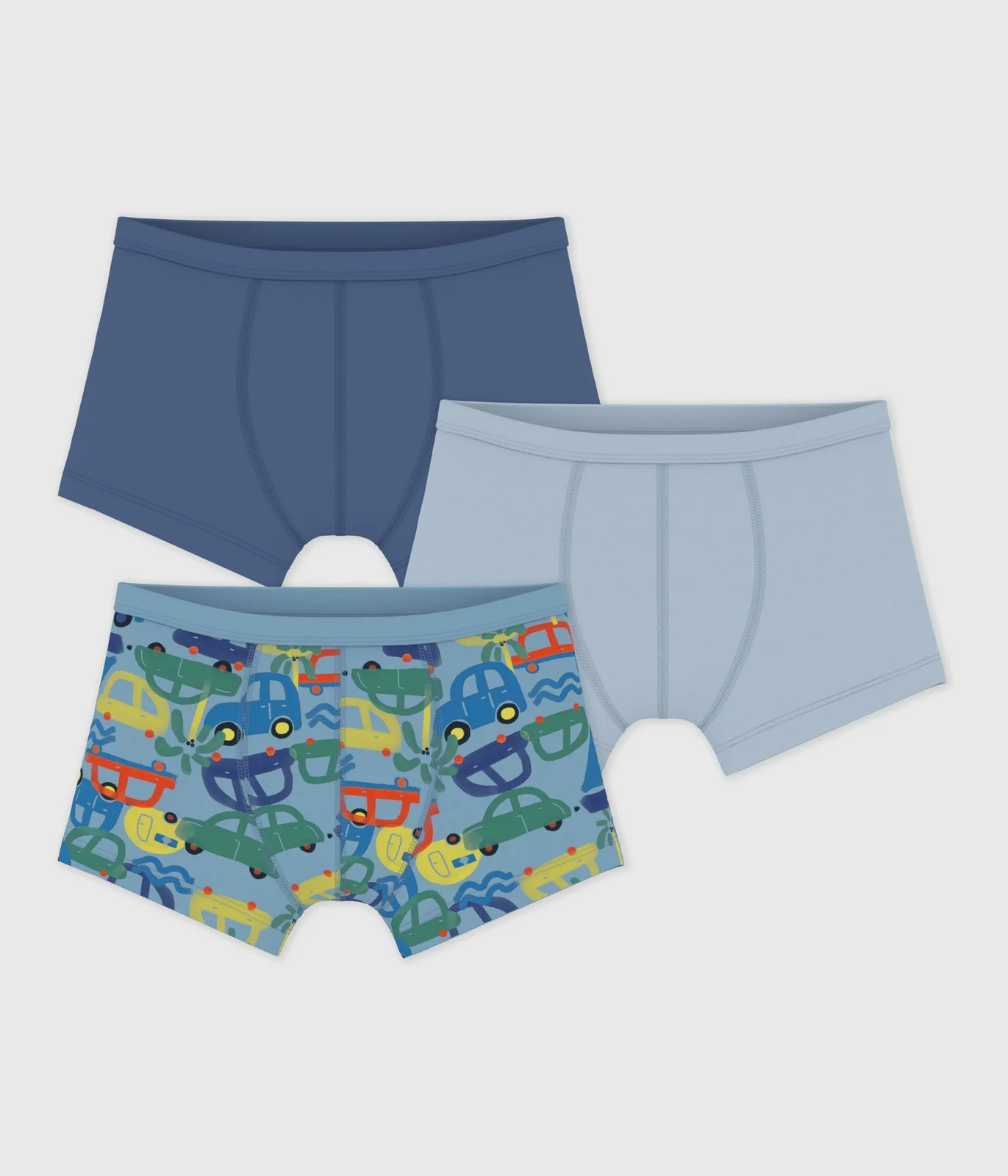 Pack of children's printed cotton boxers with covered waistbands