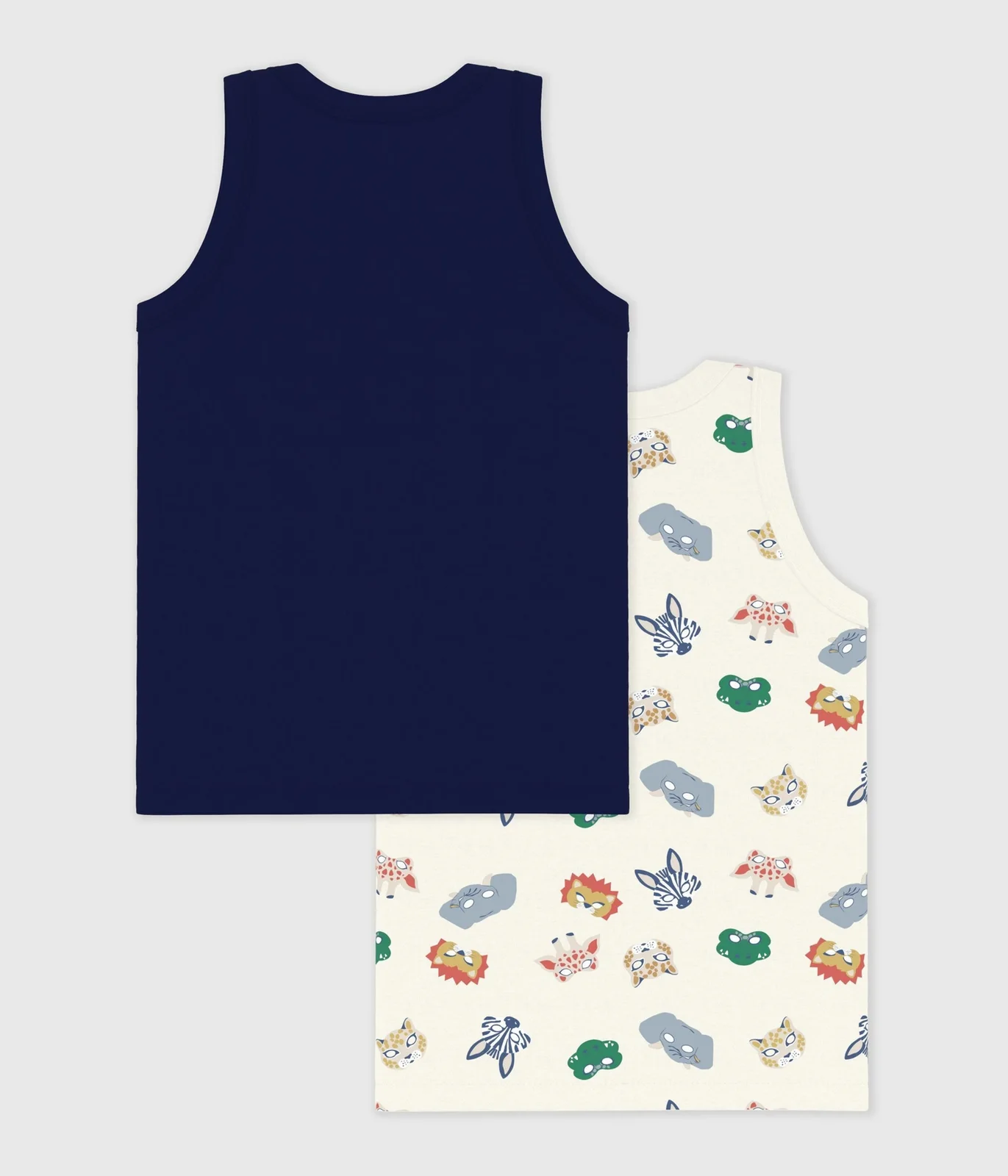 Pack of children's mask print cotton tank tops