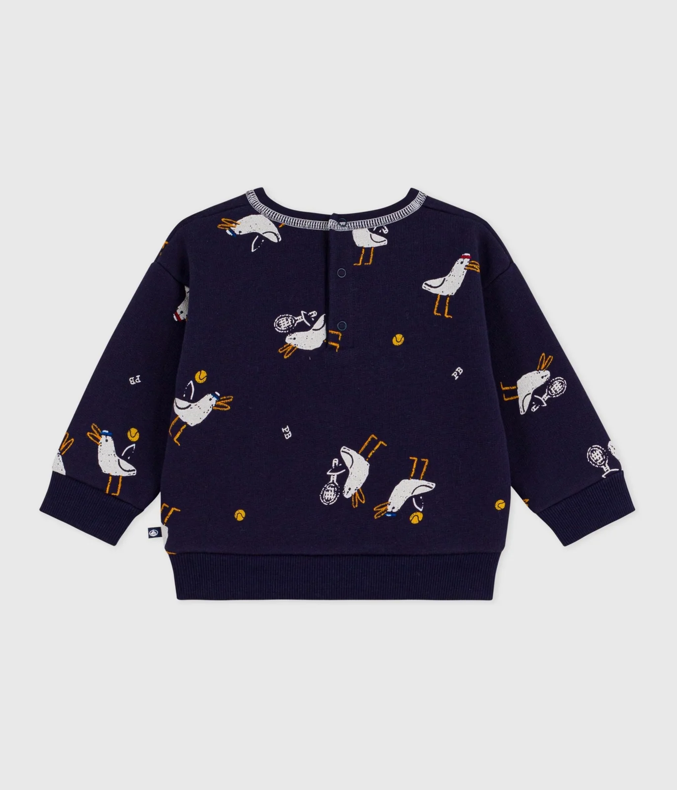 Babies' seagull print cotton hoodie