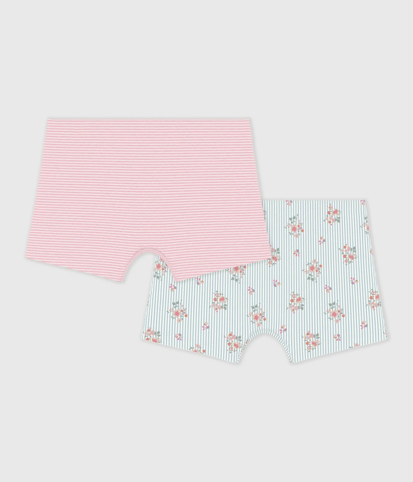 Pack of floral-print long cotton shorties for children