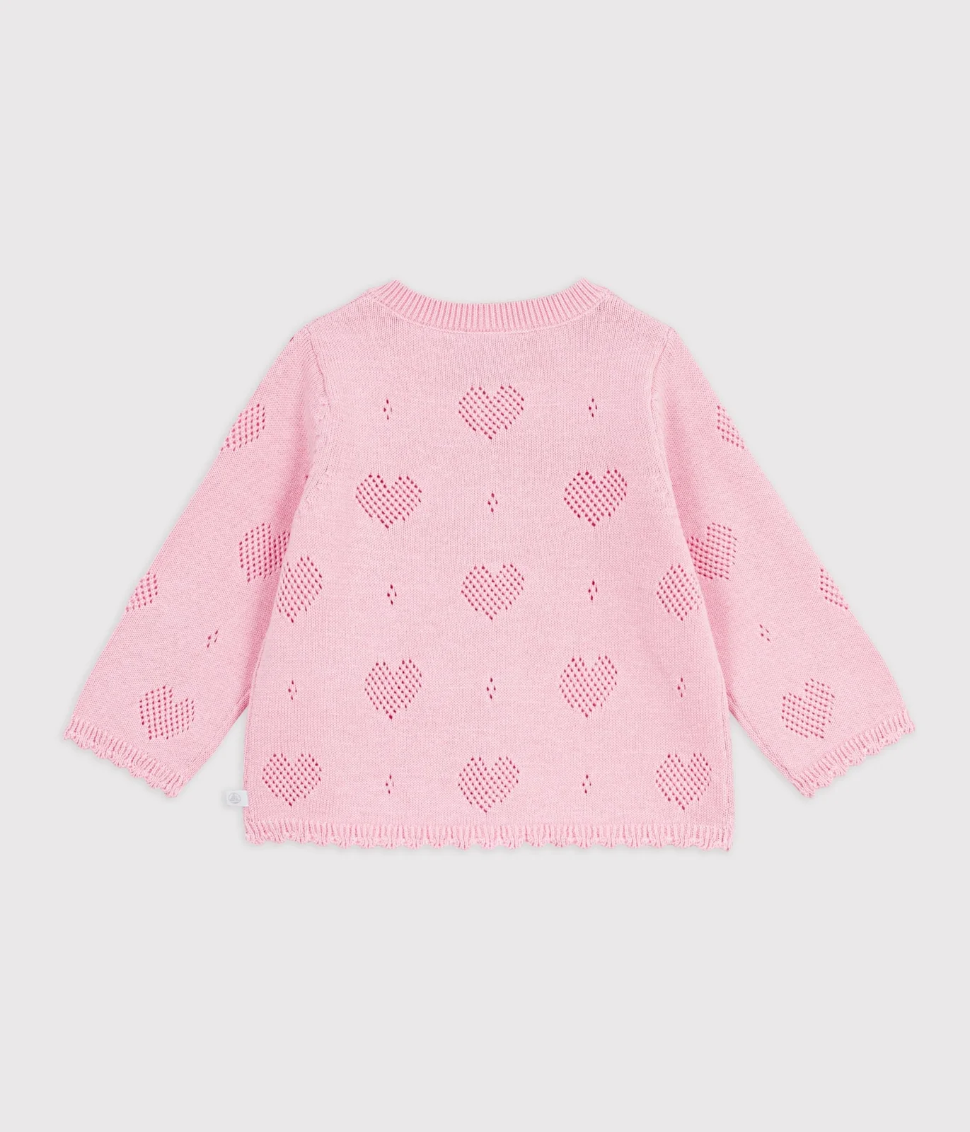 Babies' cotton cardigan with a heart pattern