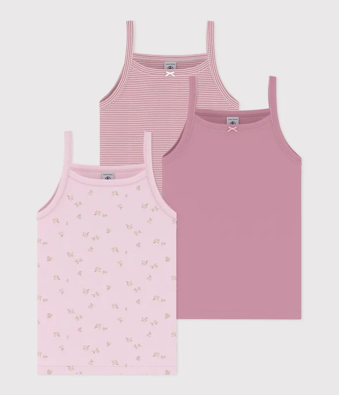 Pack of children's floral cotton tank tops