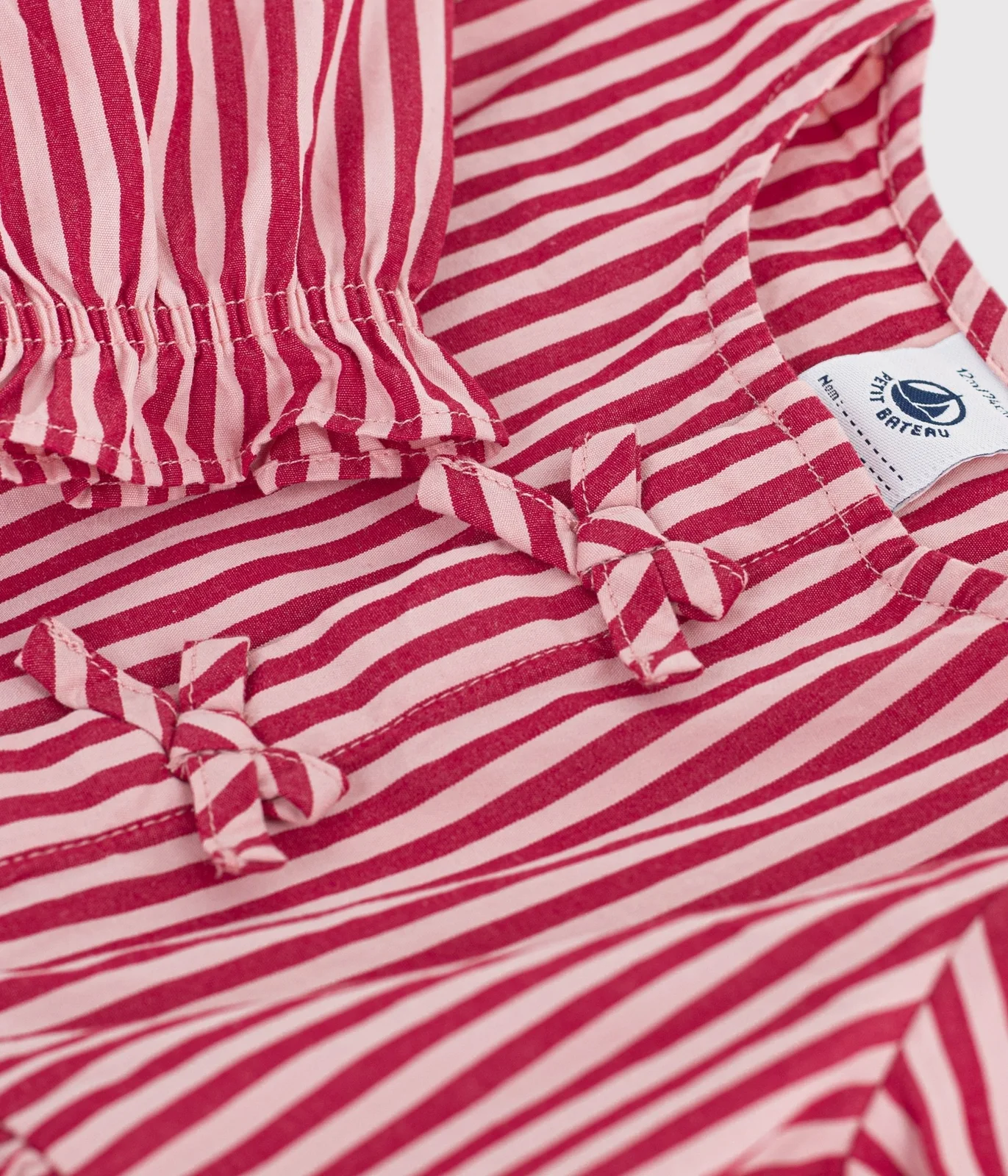 Babies' long-sleeved stripy cotton blouse
