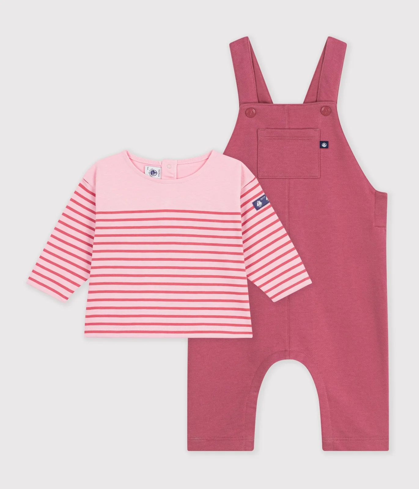 Babies' cotton gift set: T-shirt and dungarees