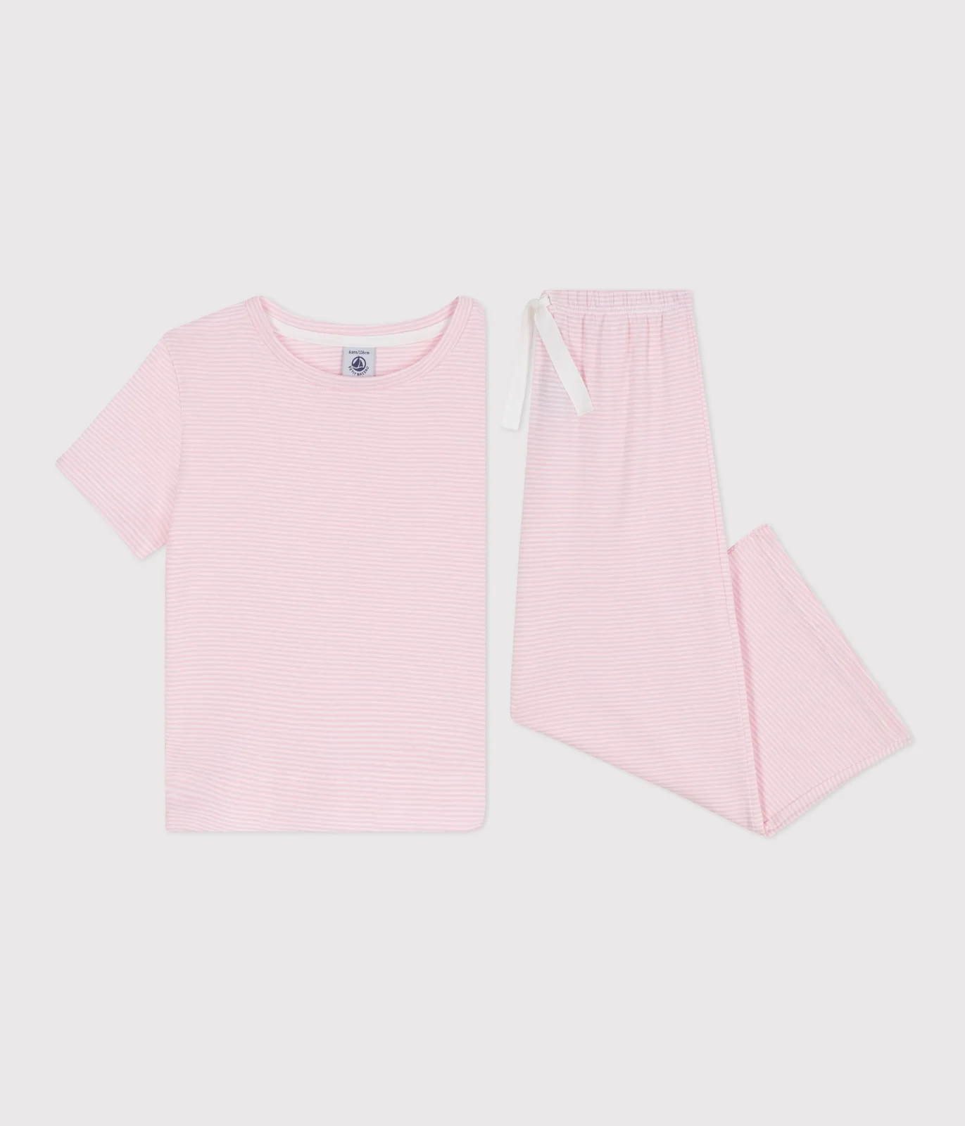Children's stripy cotton pyjamas with short sleeves and wide legs