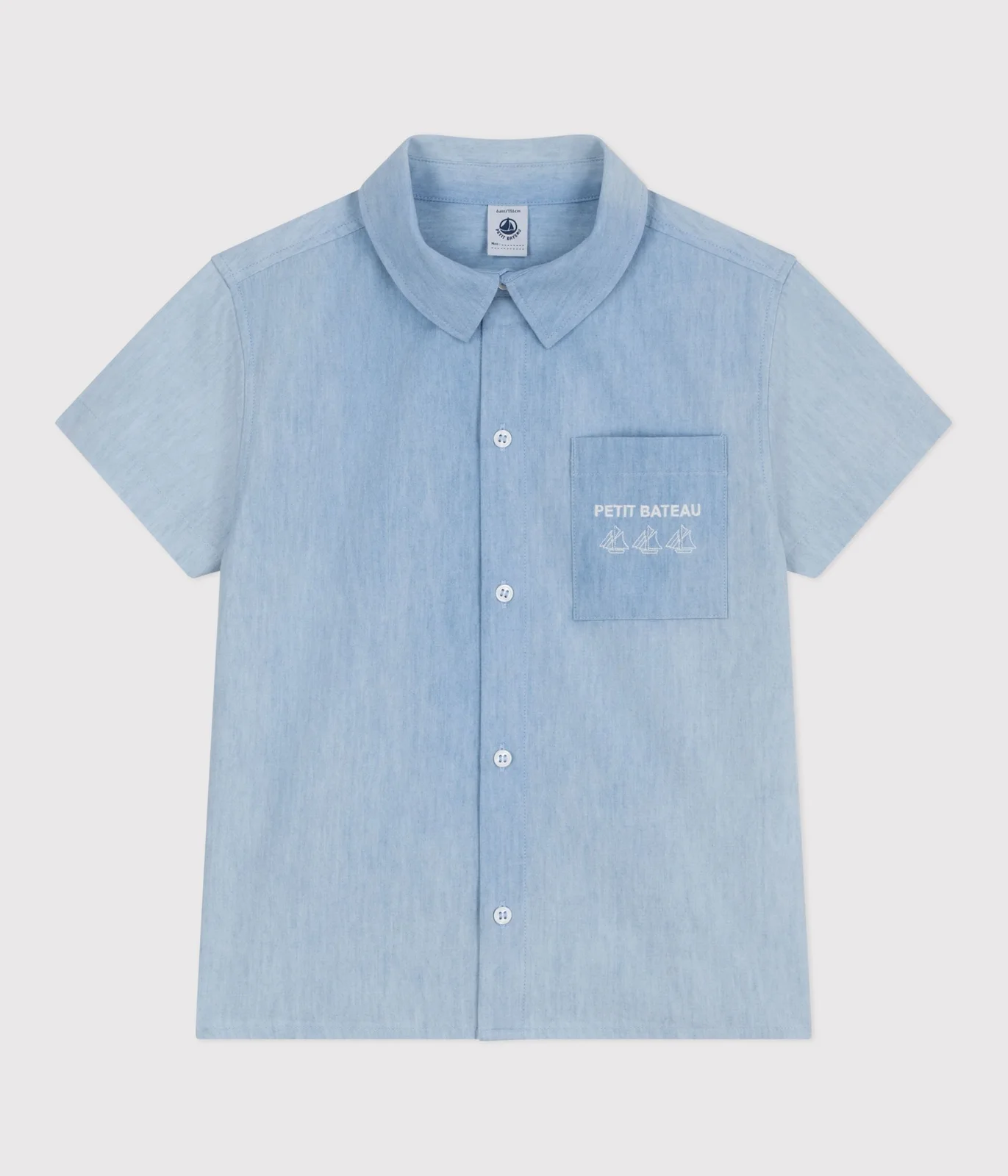 Children's short-sleeved cotton shirt
