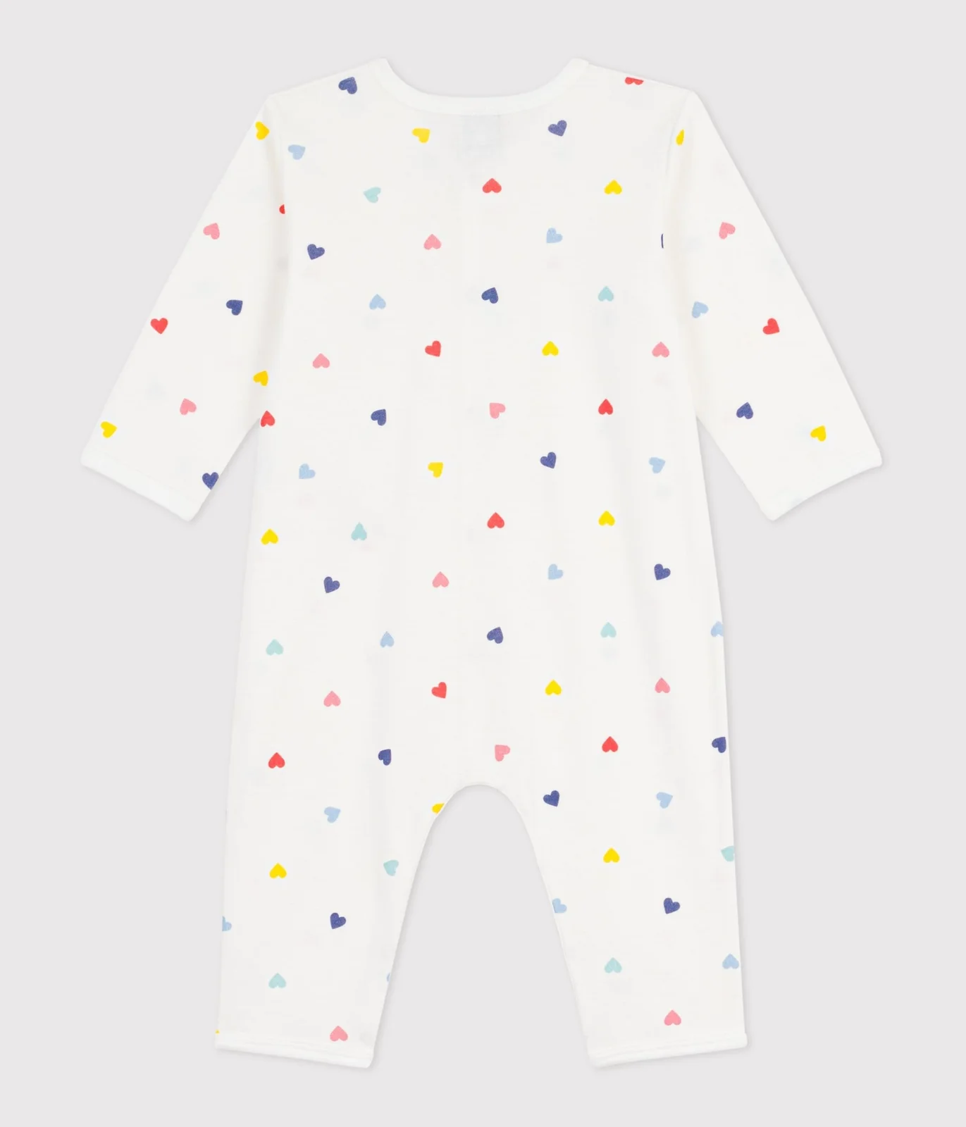 Babies' heart print footless cotton pyjama suit