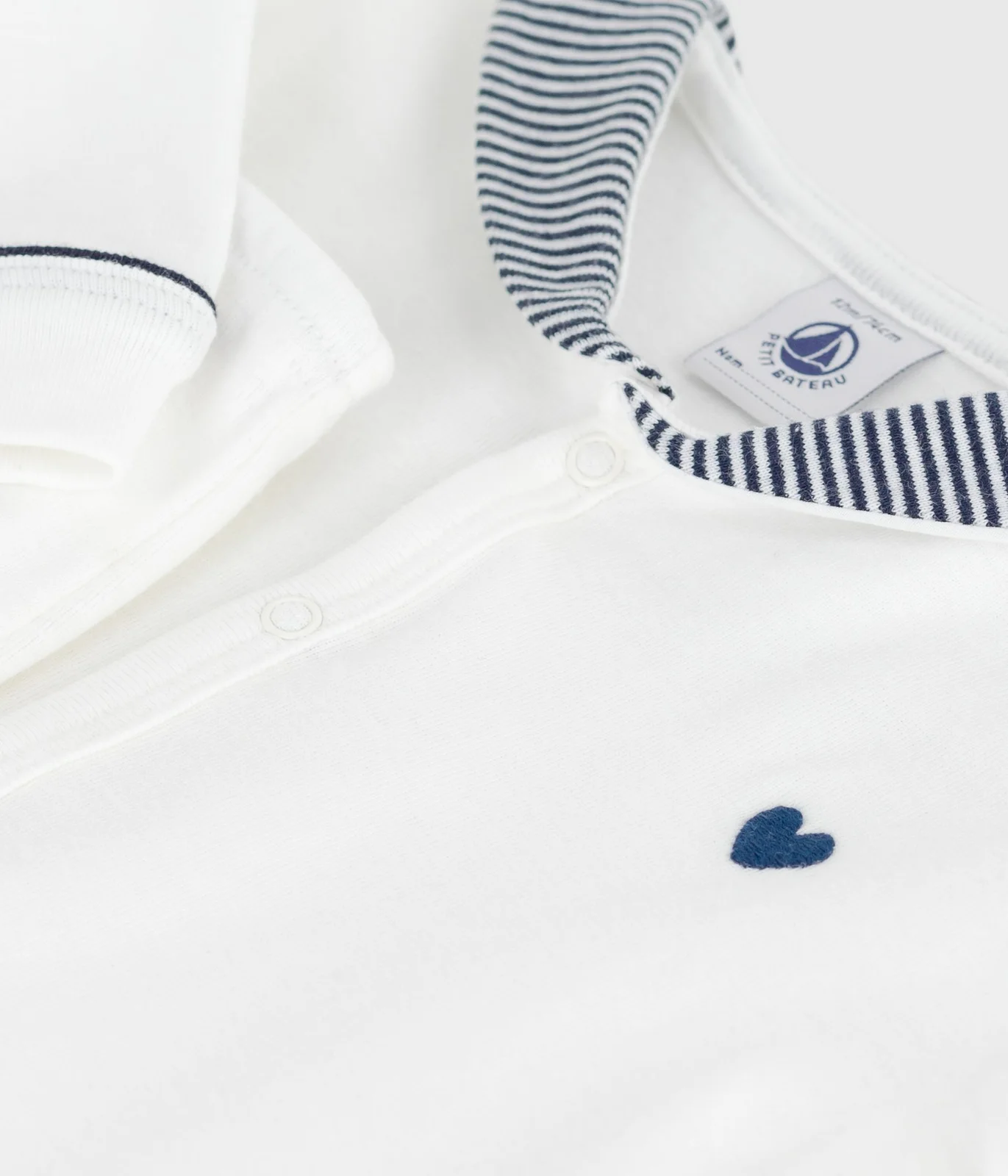 Unisex 2-piece cotton sleepsuit with sailor collar