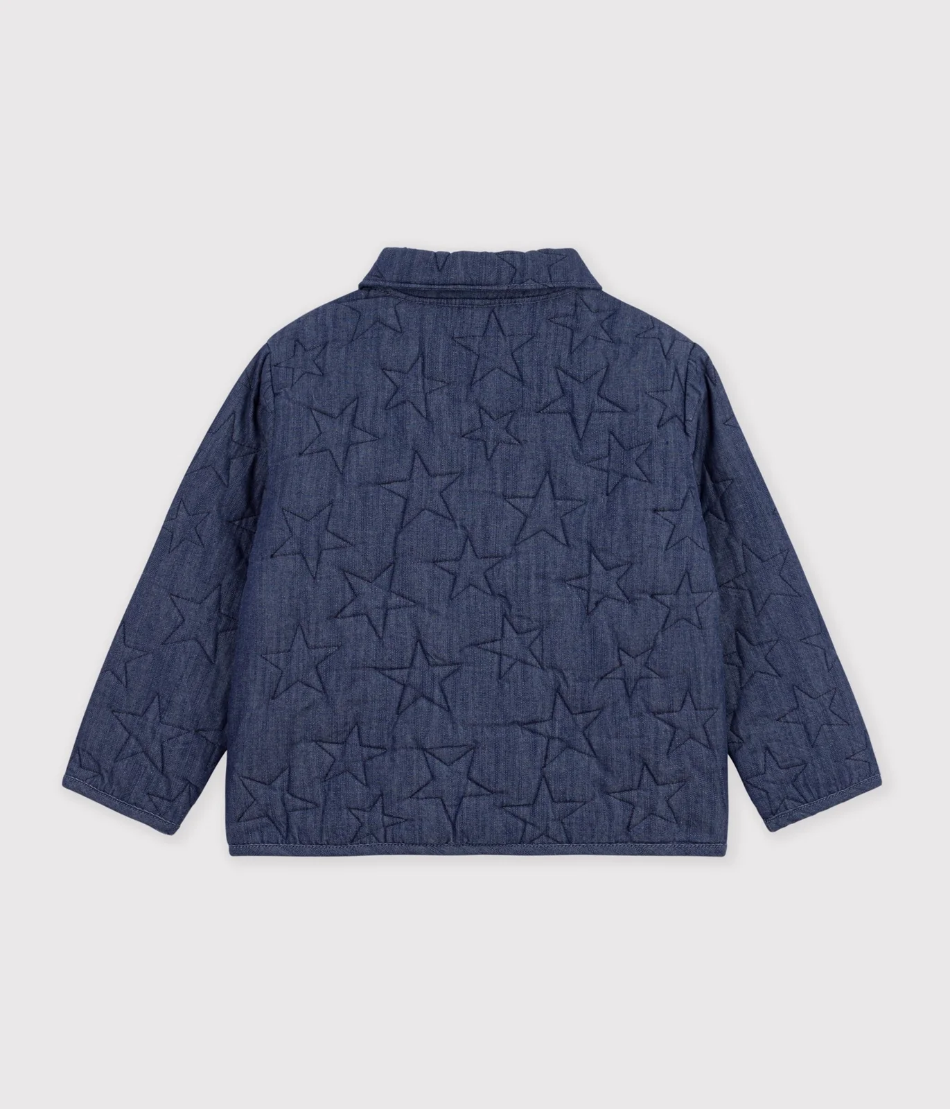 Children's jacket in plain denim with a stars motif