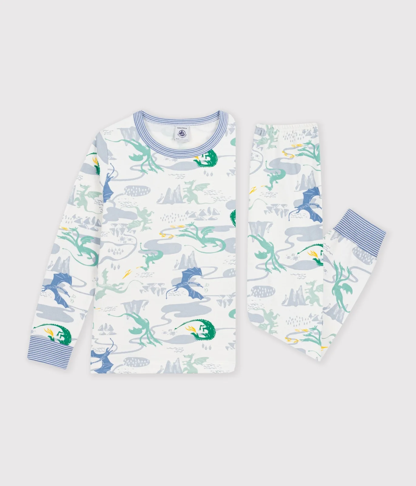 Children's pyjamas in fleece with a dragon print