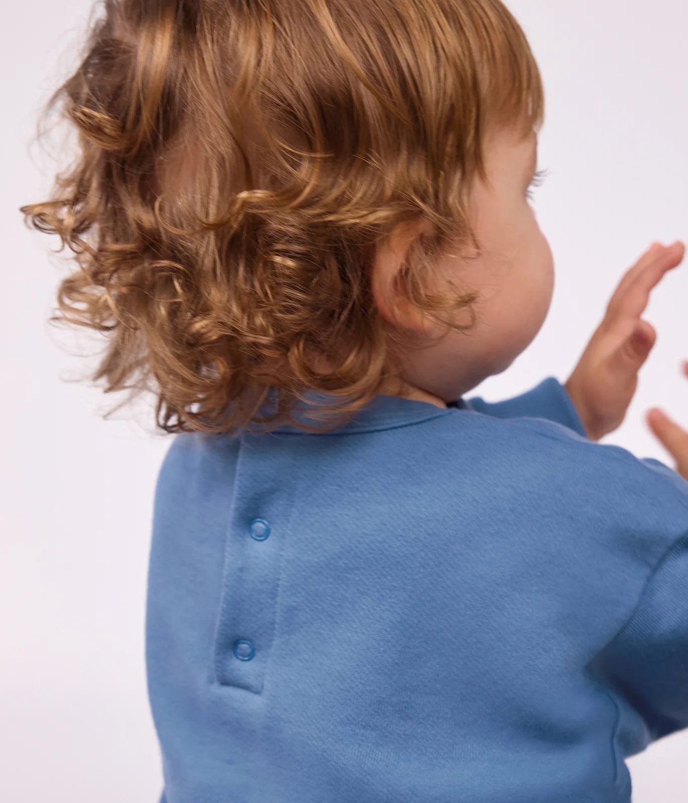 Babies' sweatshirt in plain cotton with embroidery