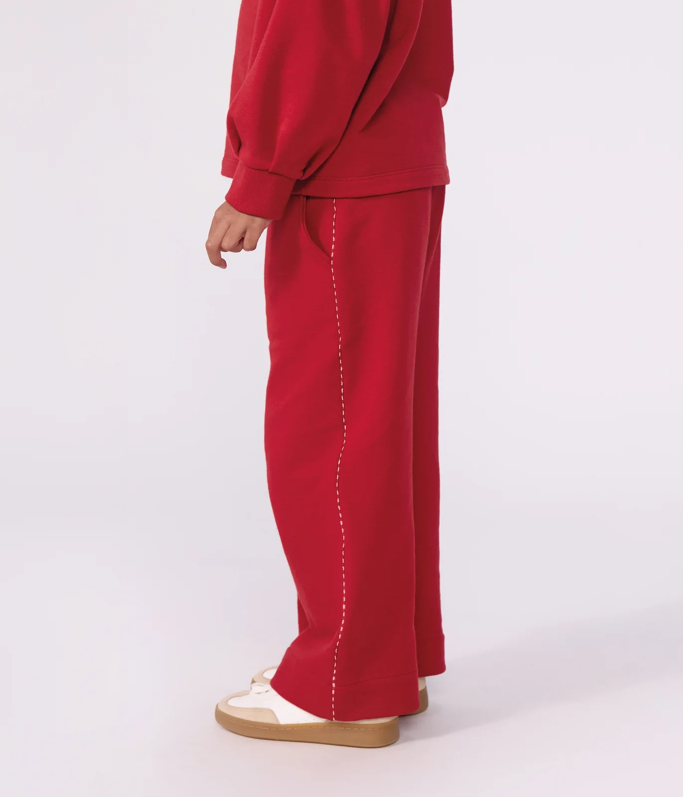 Children's wide-leg cotton jogging bottoms