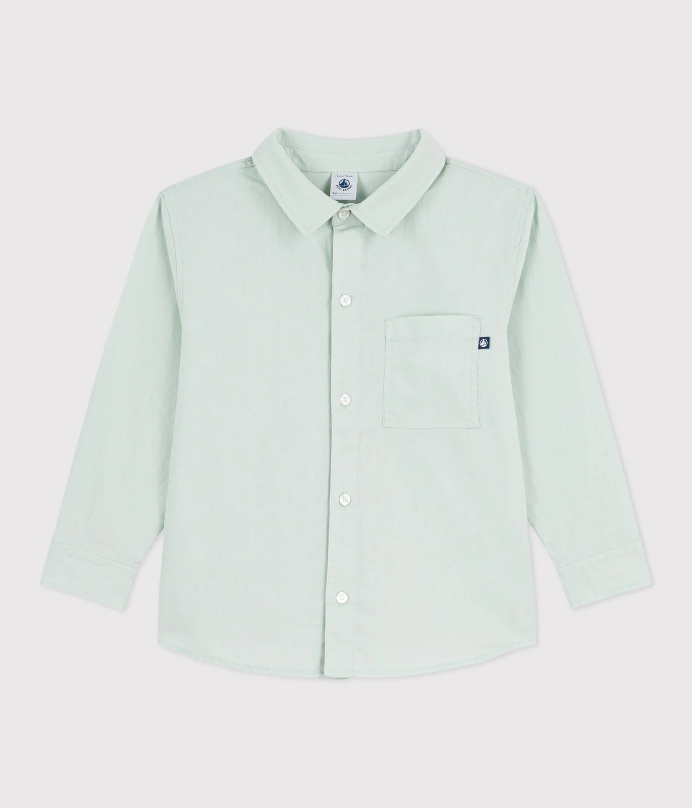 Children's long-sleeved plain cotton shirt