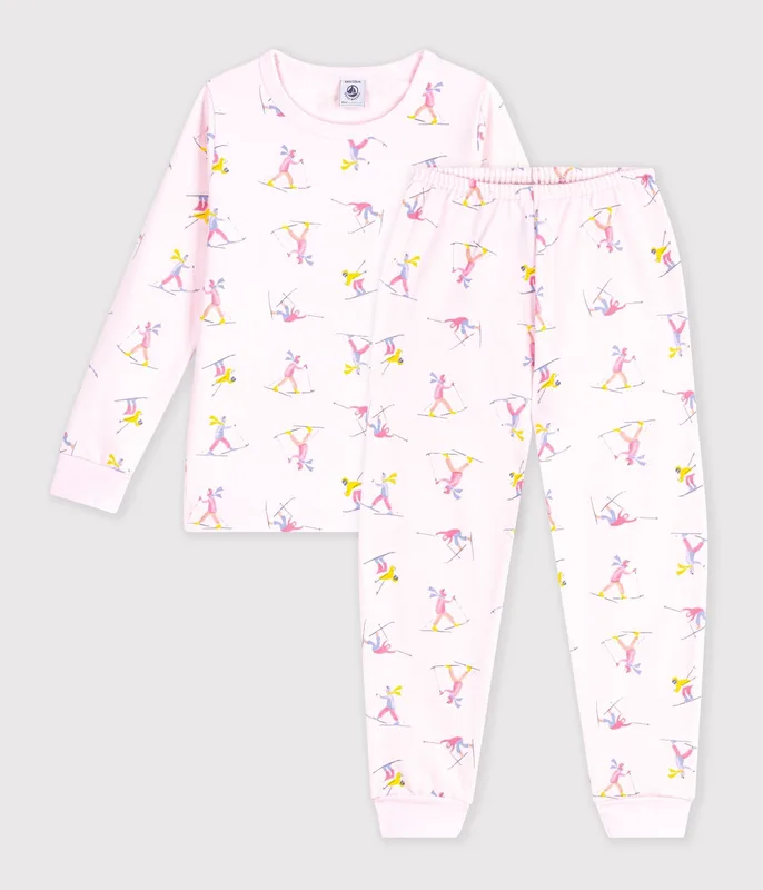 Children's pyjamas in ski-print fleece