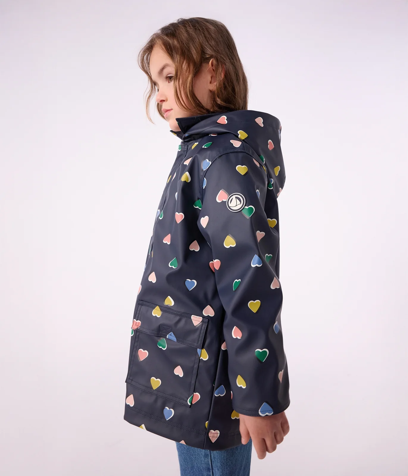 Children's heart print raincoat