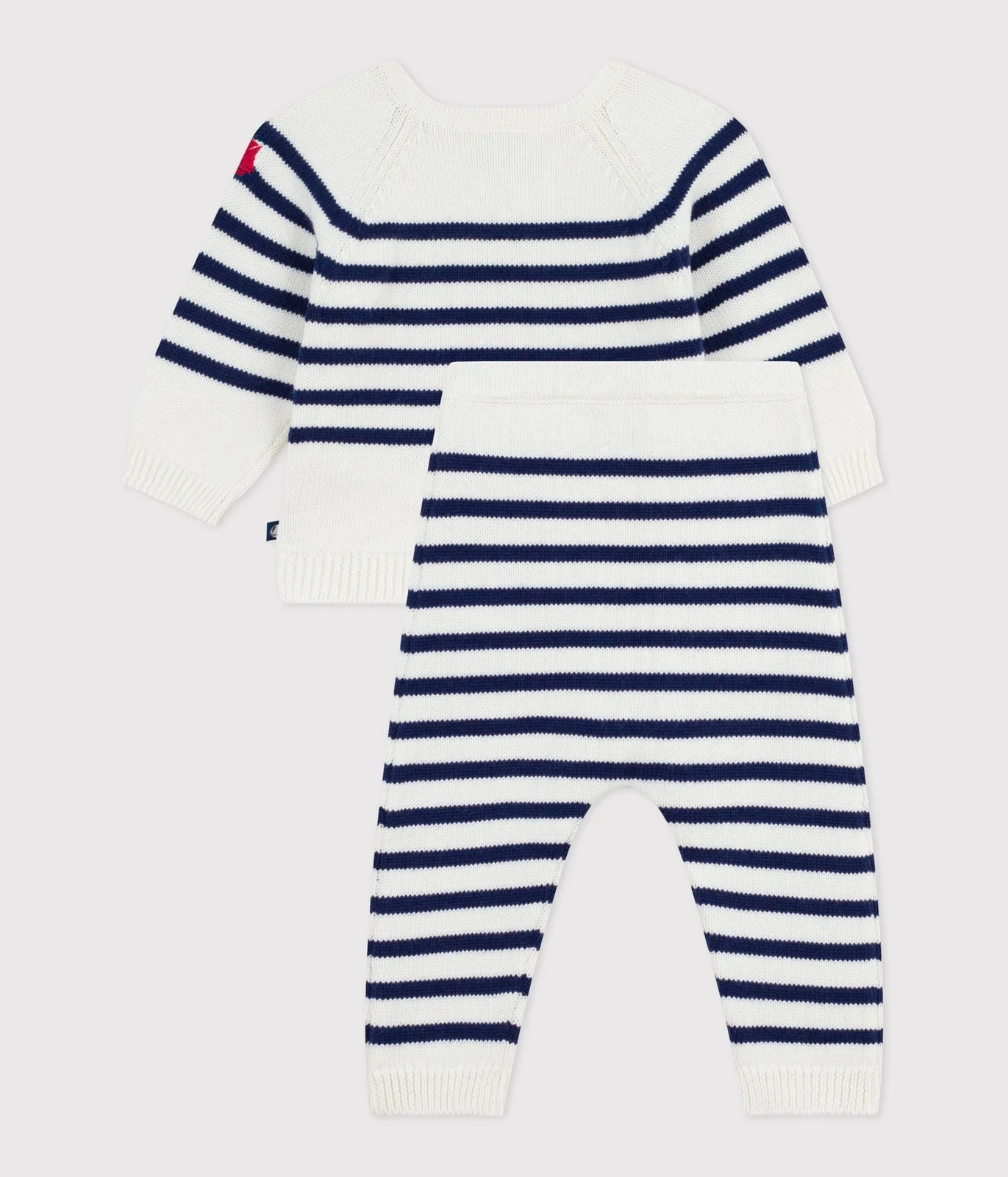 Babies' 2-piece stripy knit Breton top outfit