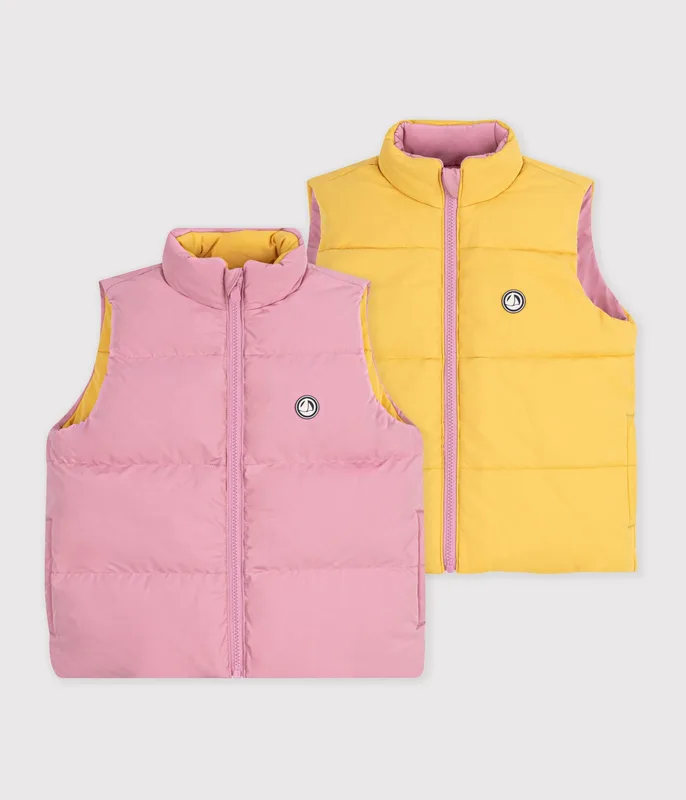 Children's plain, sleeveless puffer jacket