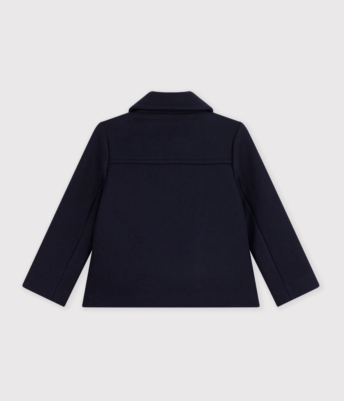 Children's pea coat in plain woollen broadcloth