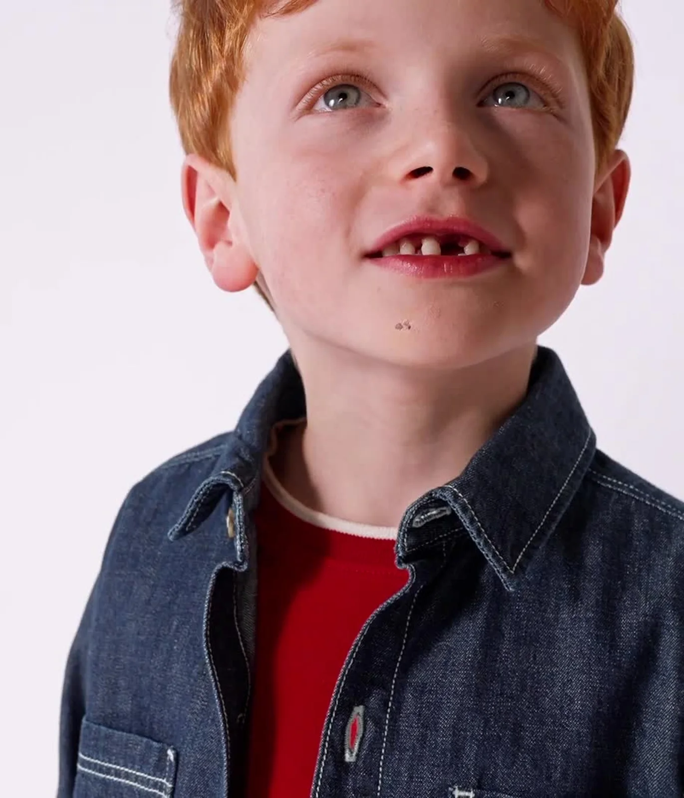 Children's plain denim shirt