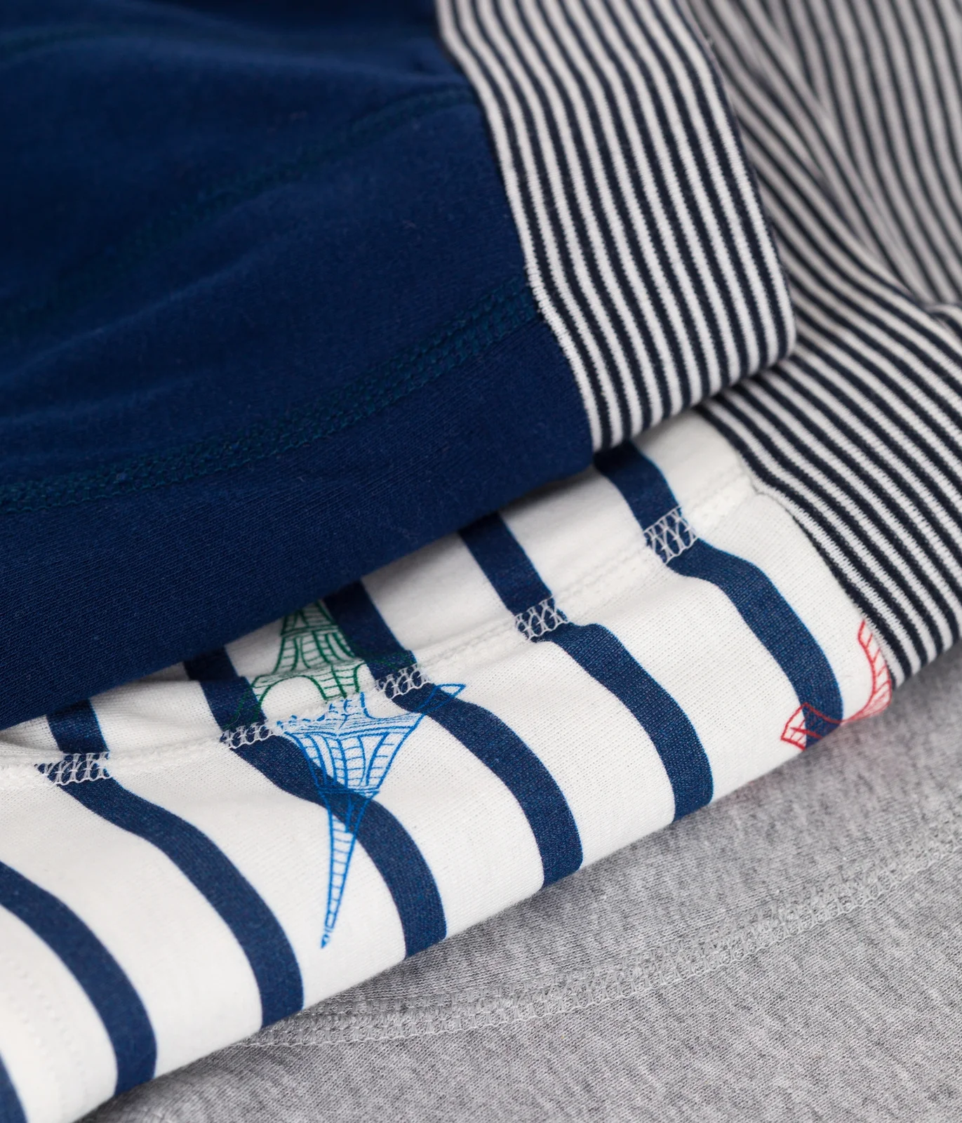 Children's Paris print cotton boxers with a covered waistband - 3-Pack