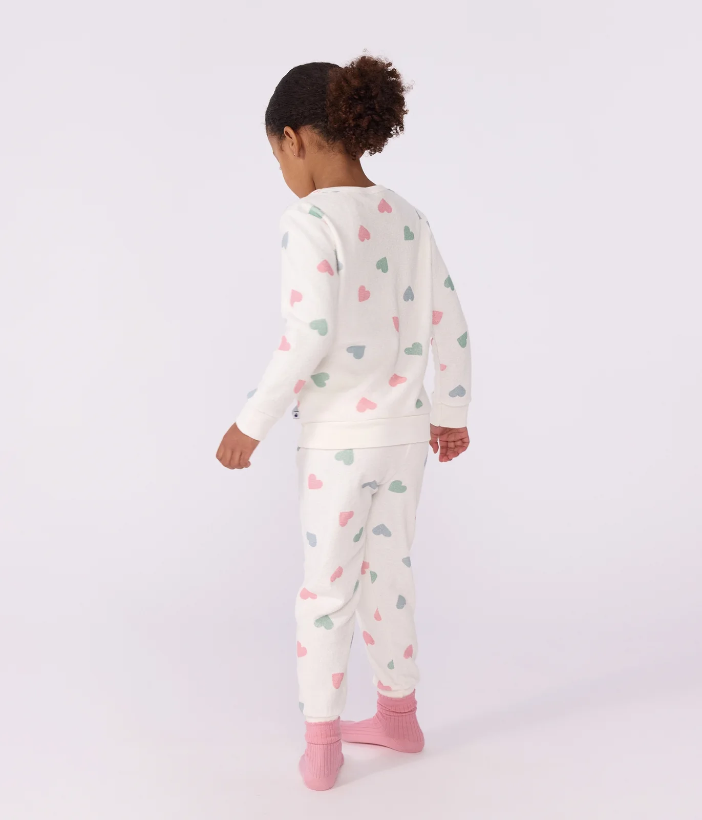 Children's cotton terry pyjamas with hearts