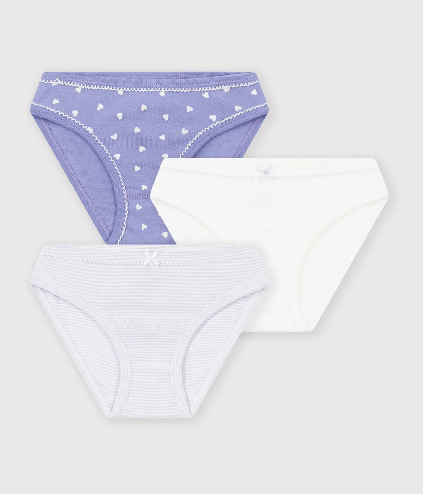 Pack of children's cotton pants with hearts