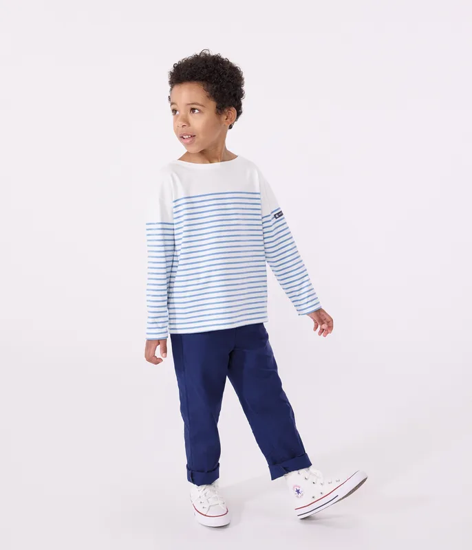 Children's long-sleeved cotton Breton T-shirt