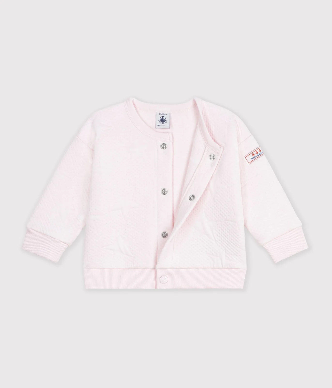 Babies' cardigan in thick cotton with a star motif