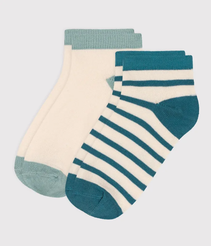 Pairs of children's stripy cotton socks - 2-pack