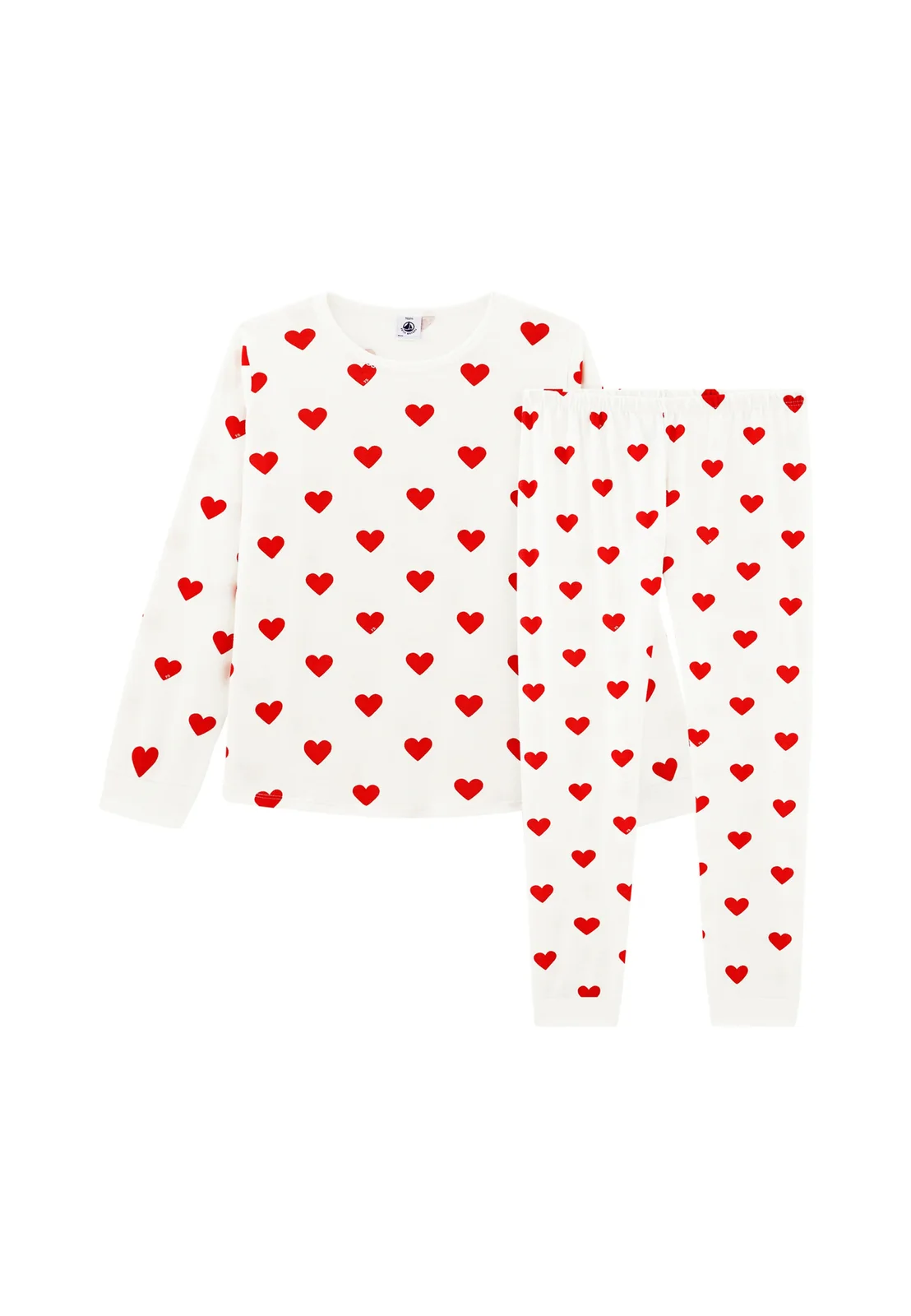 Children's cotton pyjamas with heart print